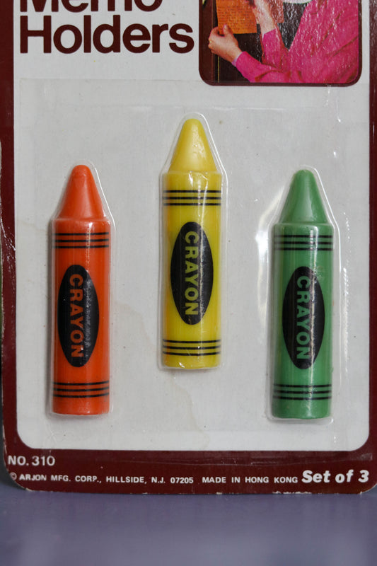 Vintage Arjon Crayon Magnets Memo Holders (A)