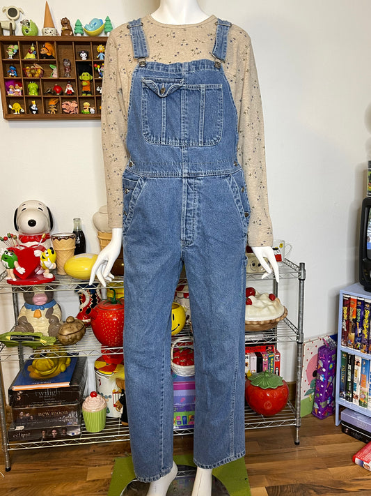 Vintage 2000s Baggy Light Wash Denim Overalls Sz S