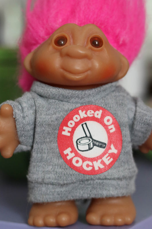Vintage 80s Hooked On Hockey Damn Troll Doll