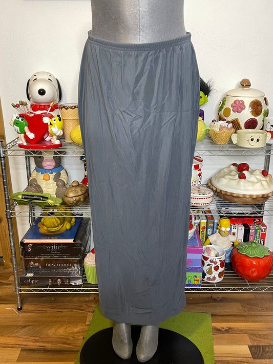 Vintage 2000s Grey Slinky Maxi Skirt Sz L