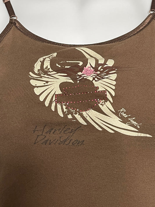 2000s Brown Harley Davidson Road Angel Tank Sz L/XL