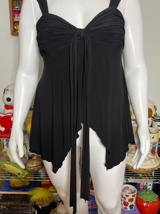 2000s Y2K Black Fairy Layered Top Sz XL