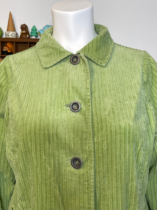 2000s Apple Green Corduroy Jacket Sz XXL