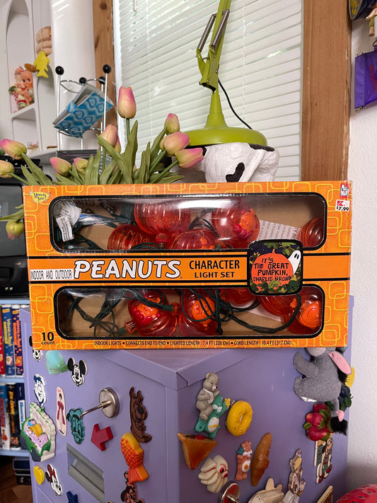 Vintage 2000s Peanuts Halloween Pumpkin Character Lights