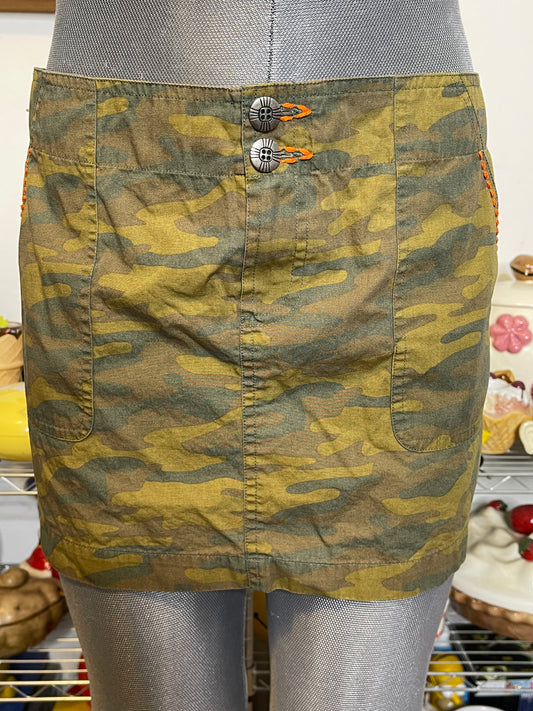 2000s Victoria Secret Camo Print Low - Mid Rise Mini Skirt Sz M