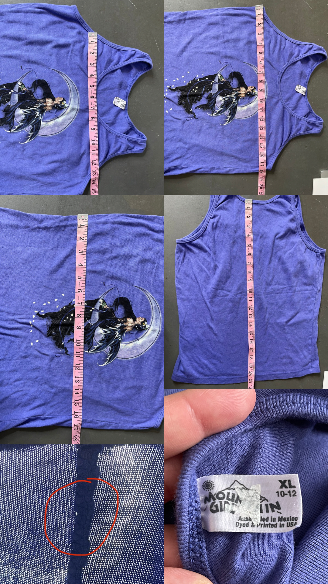 Y2K Purple dark angel fairy tank sz XL