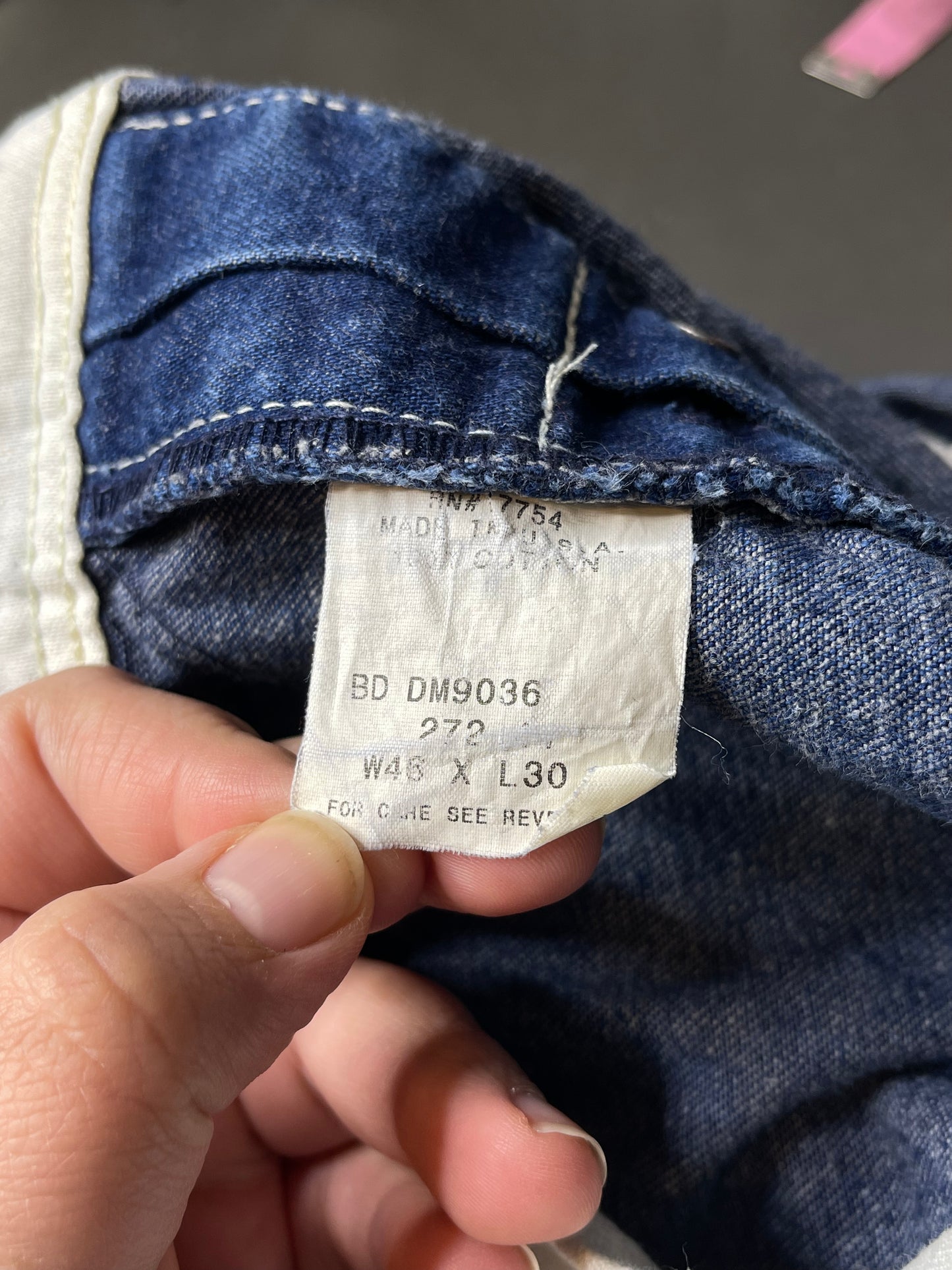 Vintage Key Imperial Plus Size Baggy Denim Overalls Sz W46 X L30