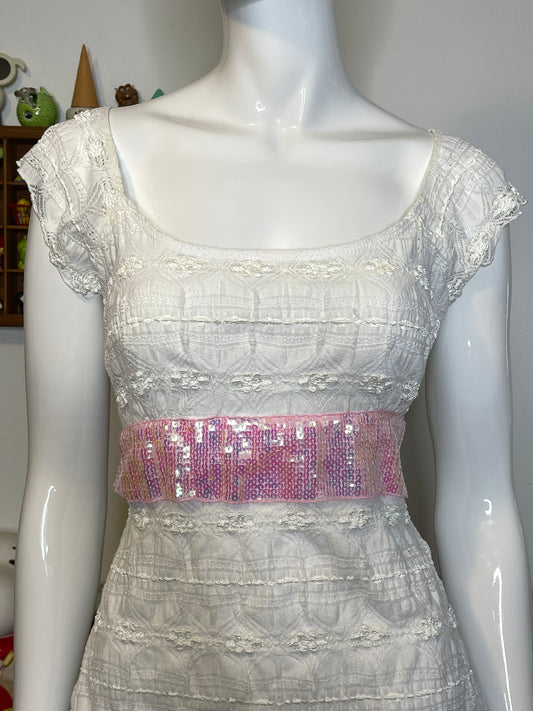 2000s Fairy Flower Baby Doll Style Lace Top Sz L