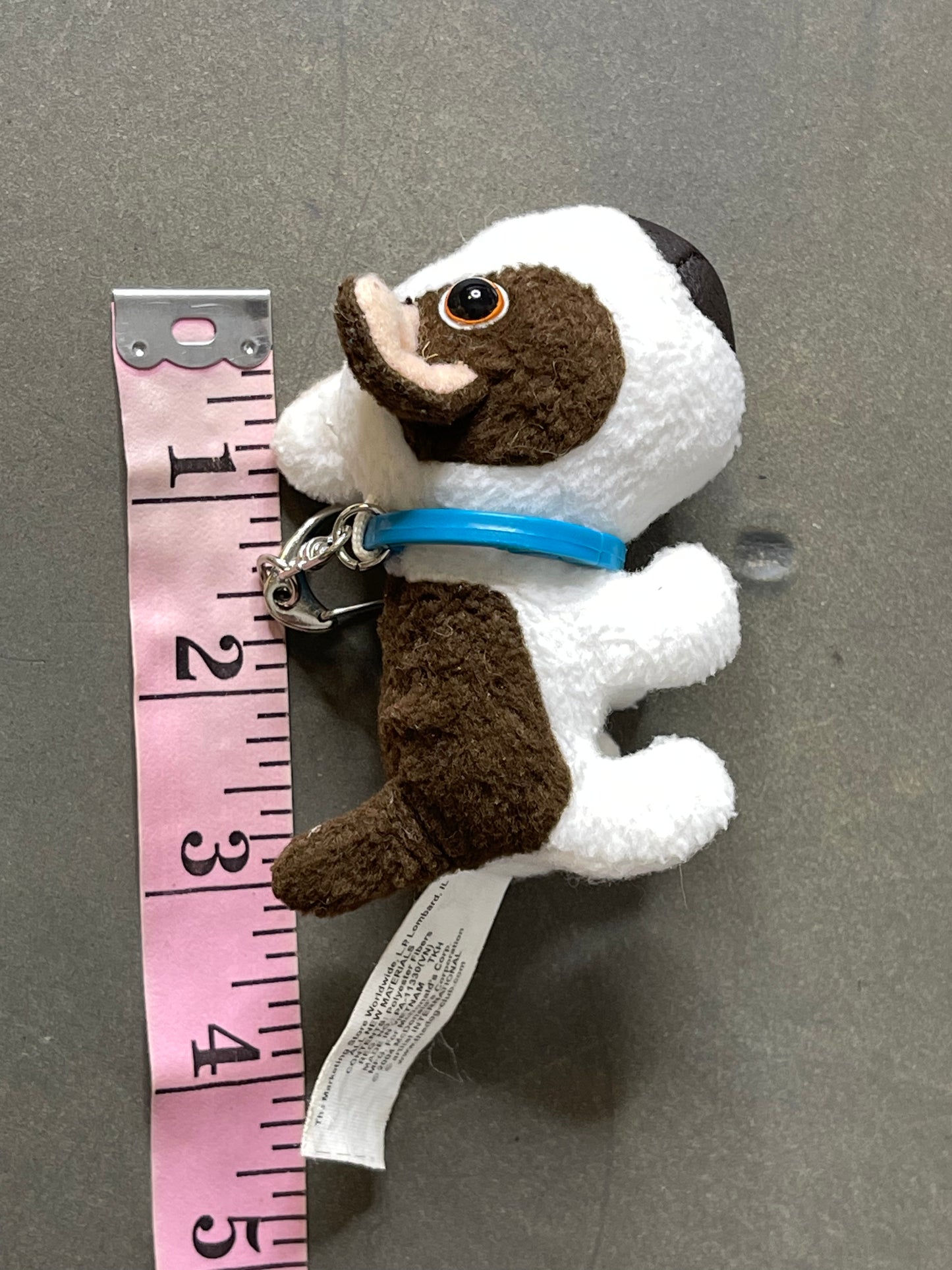 2000s THE DOG Bull Terrier Mini Plush Upcycled Keychain