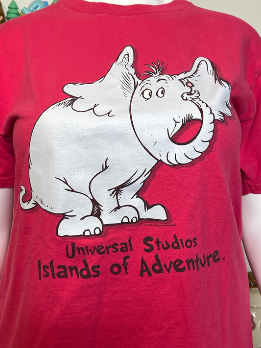 Vintage Dr.Seuss Pink Universal Studios Graphic Tee Sz L