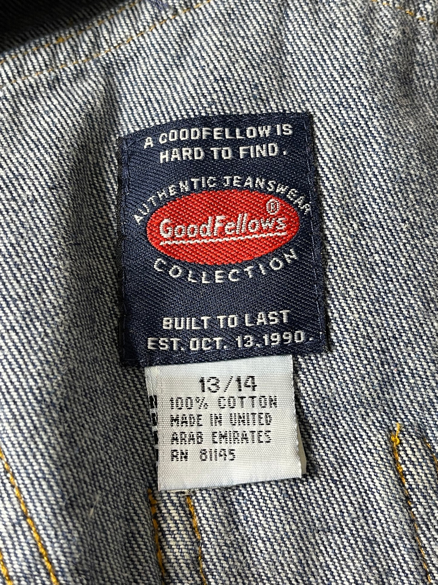 90s Black velvet trim denim overalls sz L