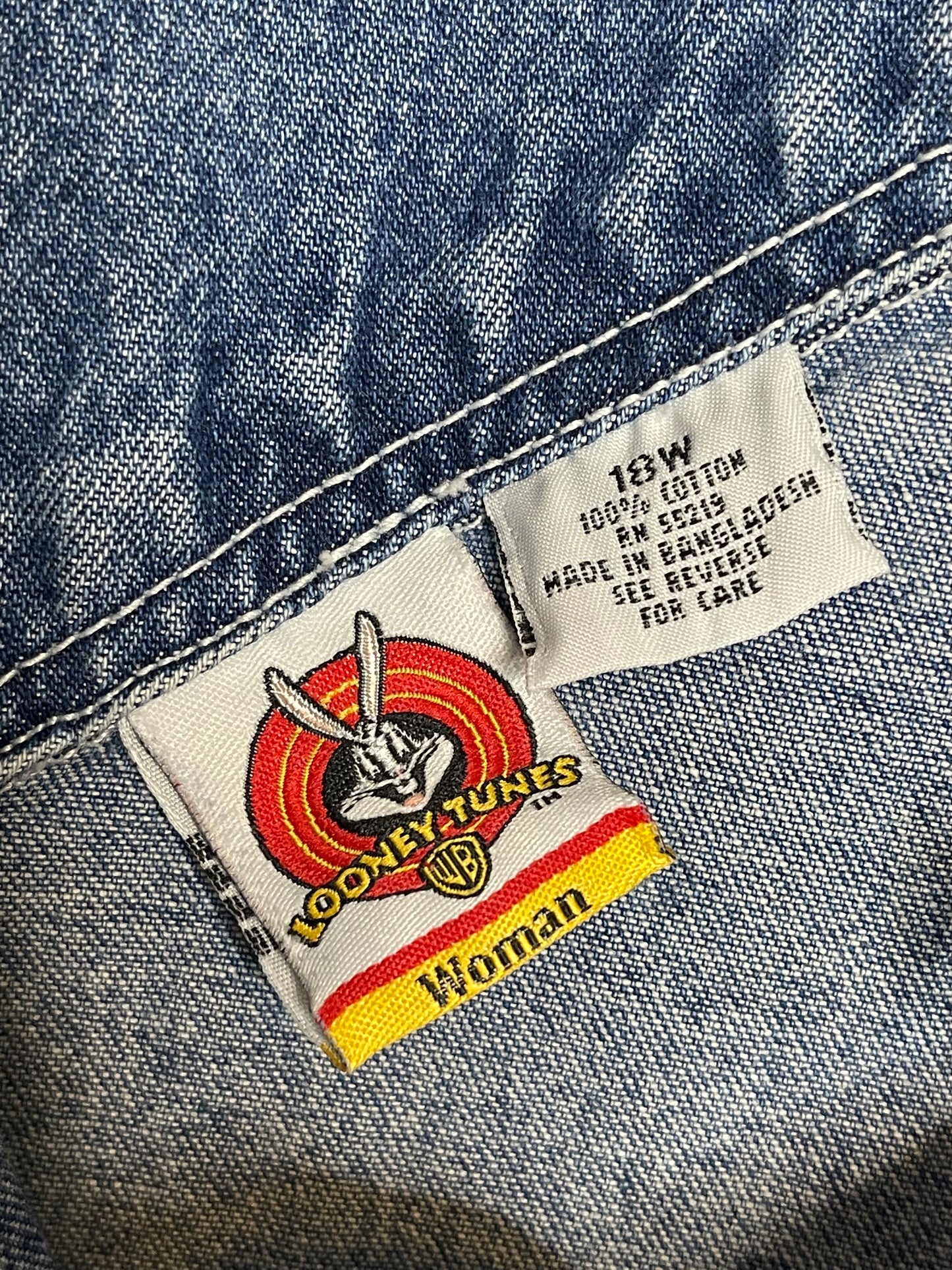 90s Looney Tunes Plus Size Maxi Denim Dress sz 18W