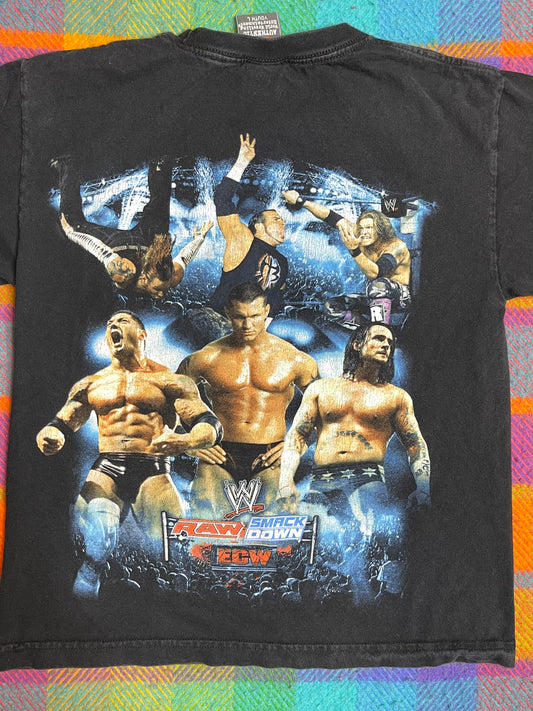 2007 WWE ECW Raw Smackdown Kids Graphic Tee Sz L