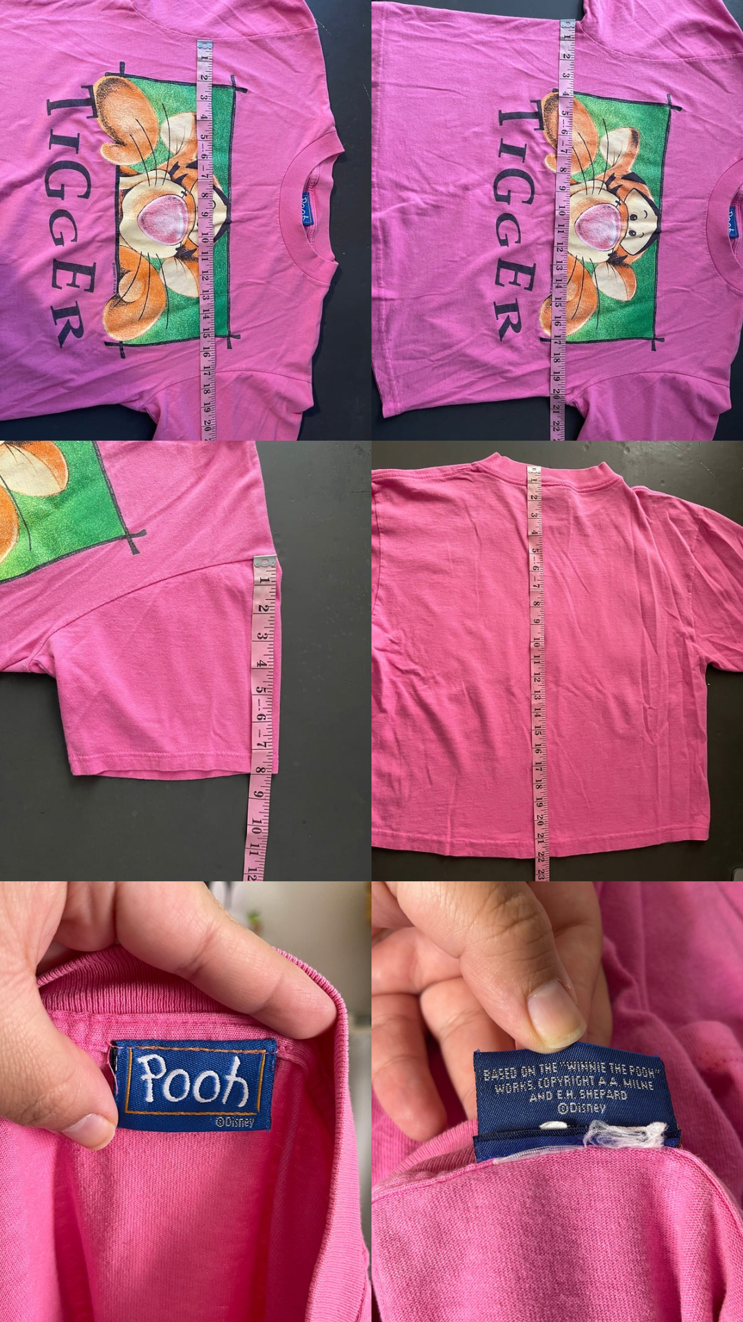 90's Pink Tigger boxy tee sz L