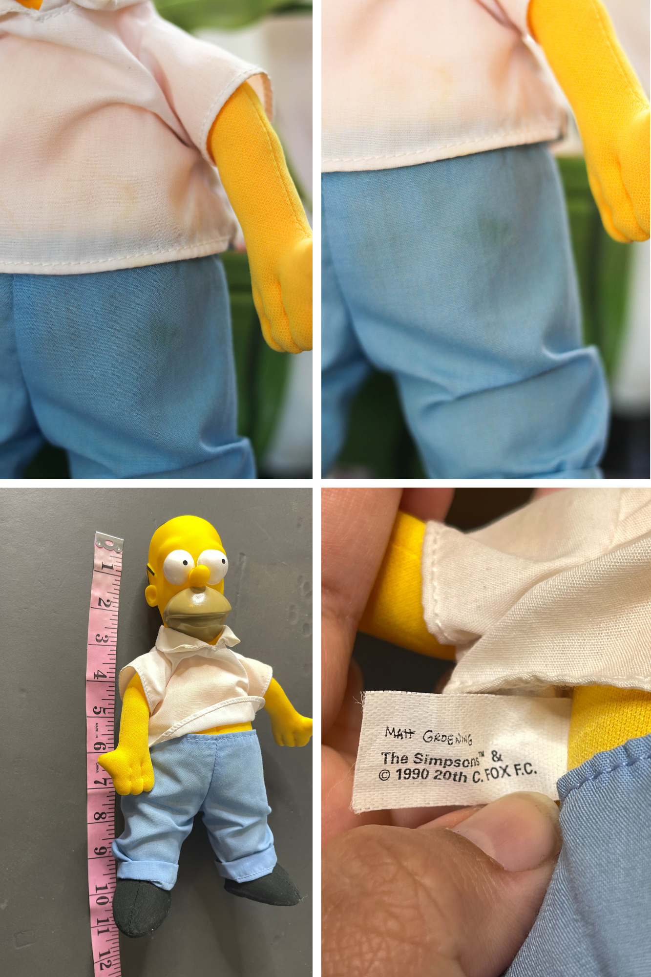 Vintage 90s Homer Simpson Plush