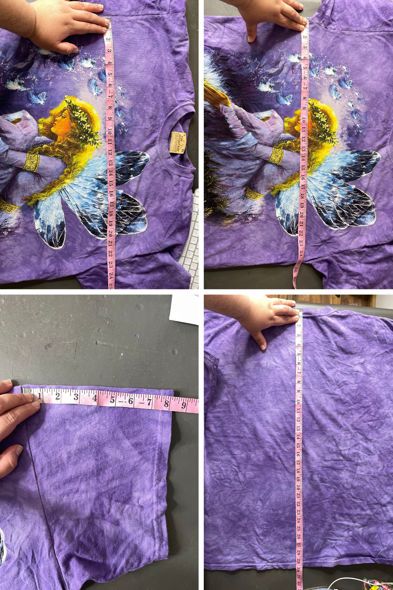 Vintage 2000s St. Clair Garden Of Dreams Purple Fairy Graphic Tee Sz XL