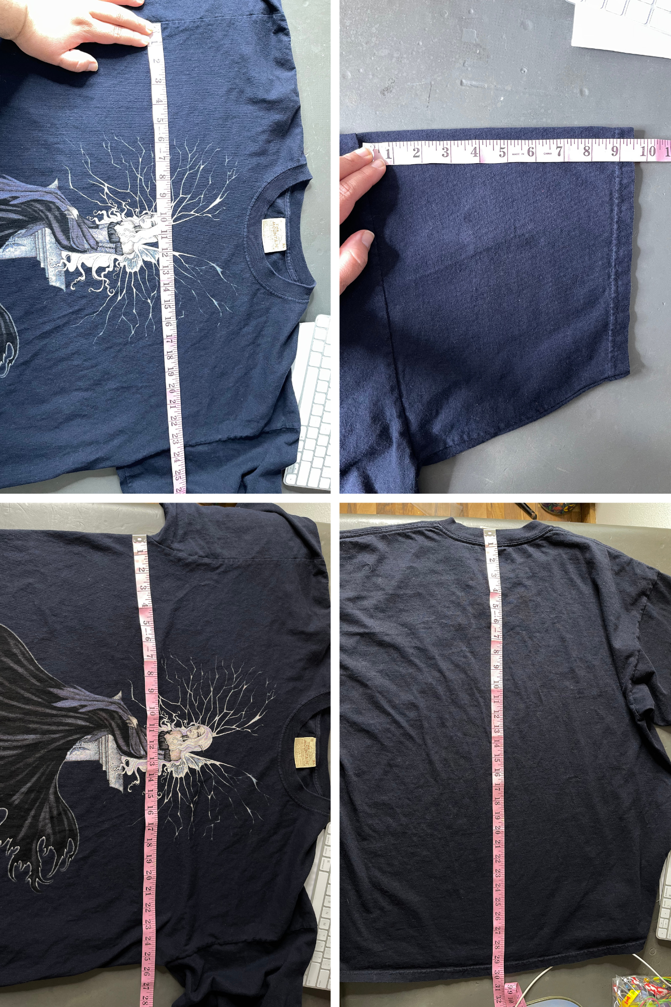 Vintage 2000s Dark Gothic Fairy Graphic Tee Sz XL