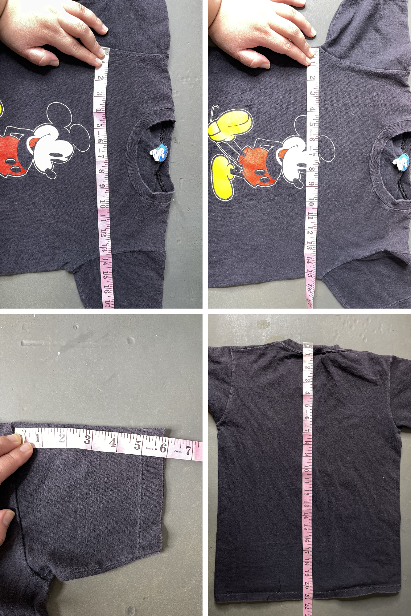 Vintage Faded Black Mickey Mouse Kids Tee Sz L/XL