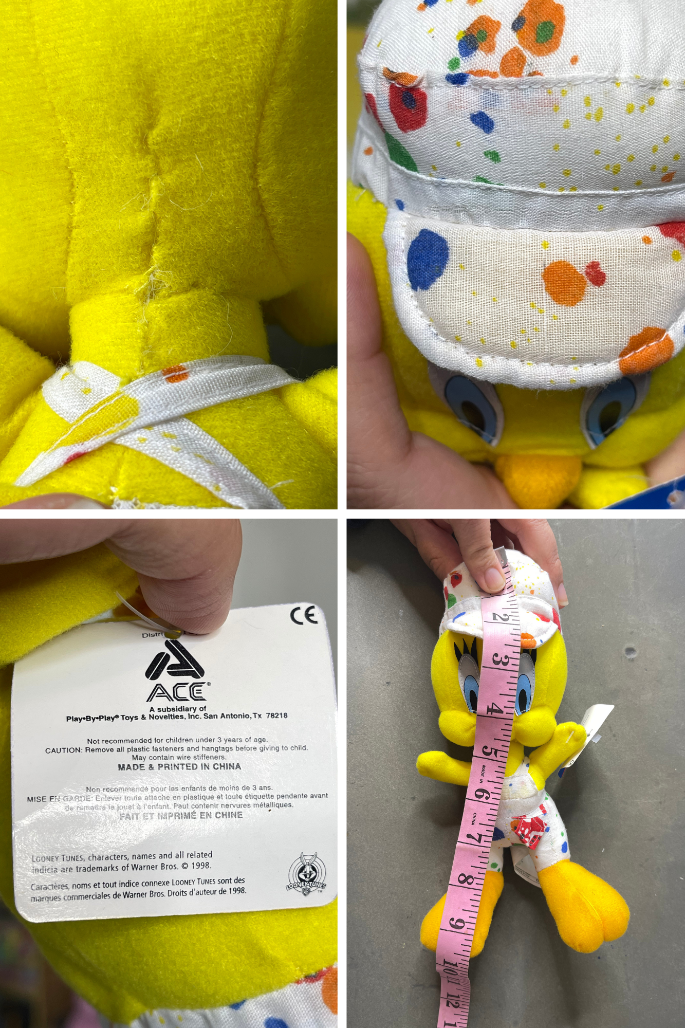 Vintage 90s Painter Tweety Deadstock Plush
