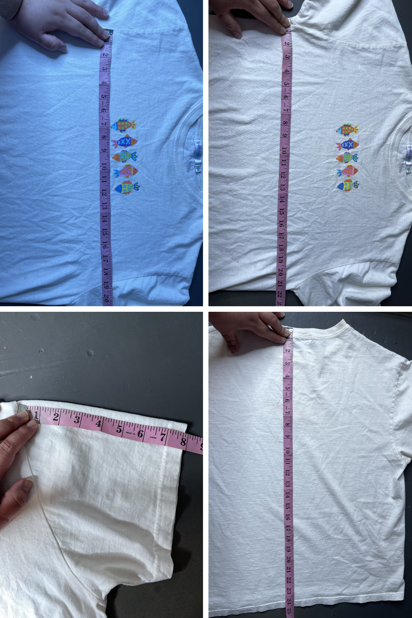 2000s Rainbow Fish Oversized Boxy Tee Sz M