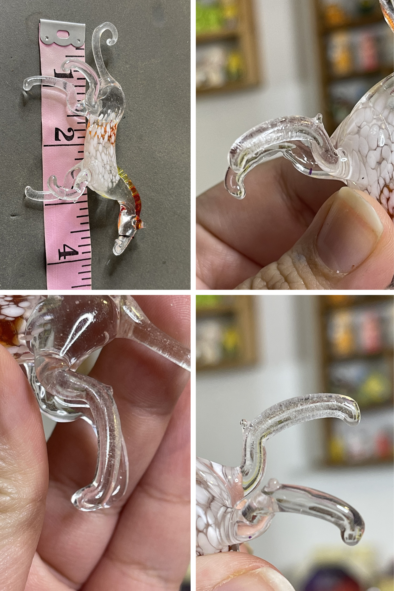 Small Clear Multi Color Glass Horse Trinket