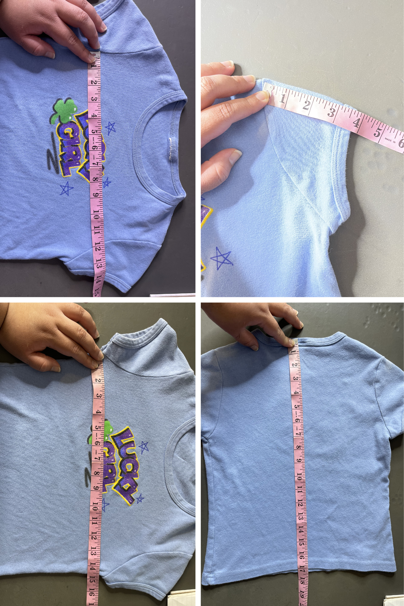 2000s Glittery Lucky Girl Cropped Baby Tee Sz S