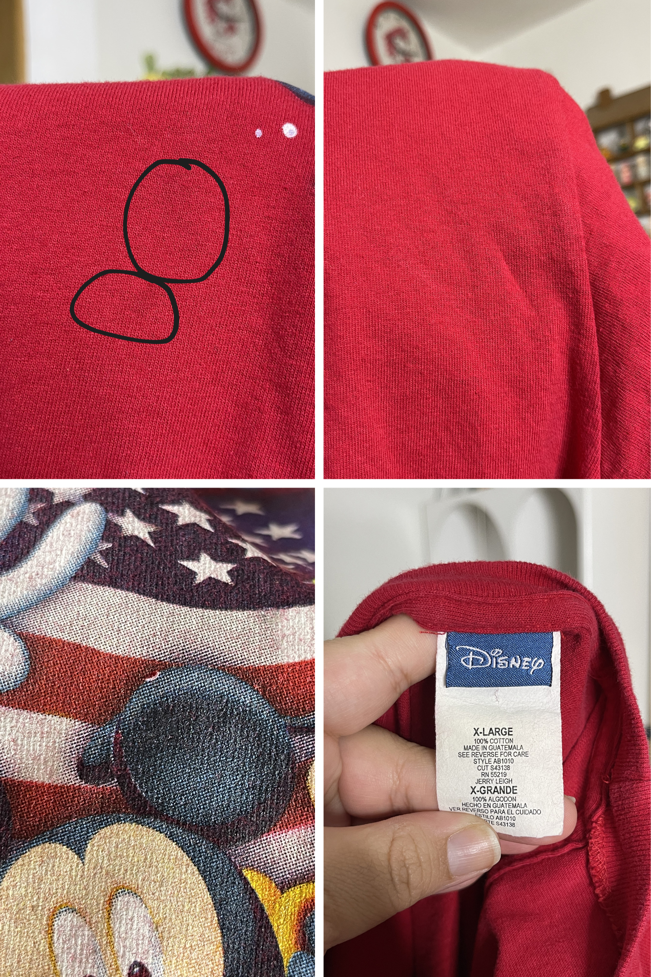 2000s Red Florida Disney Graphic Tee Sz XL