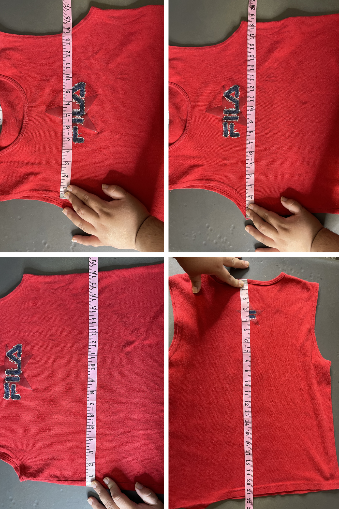2000s Red Fila Star Graphic Tank Sz XL