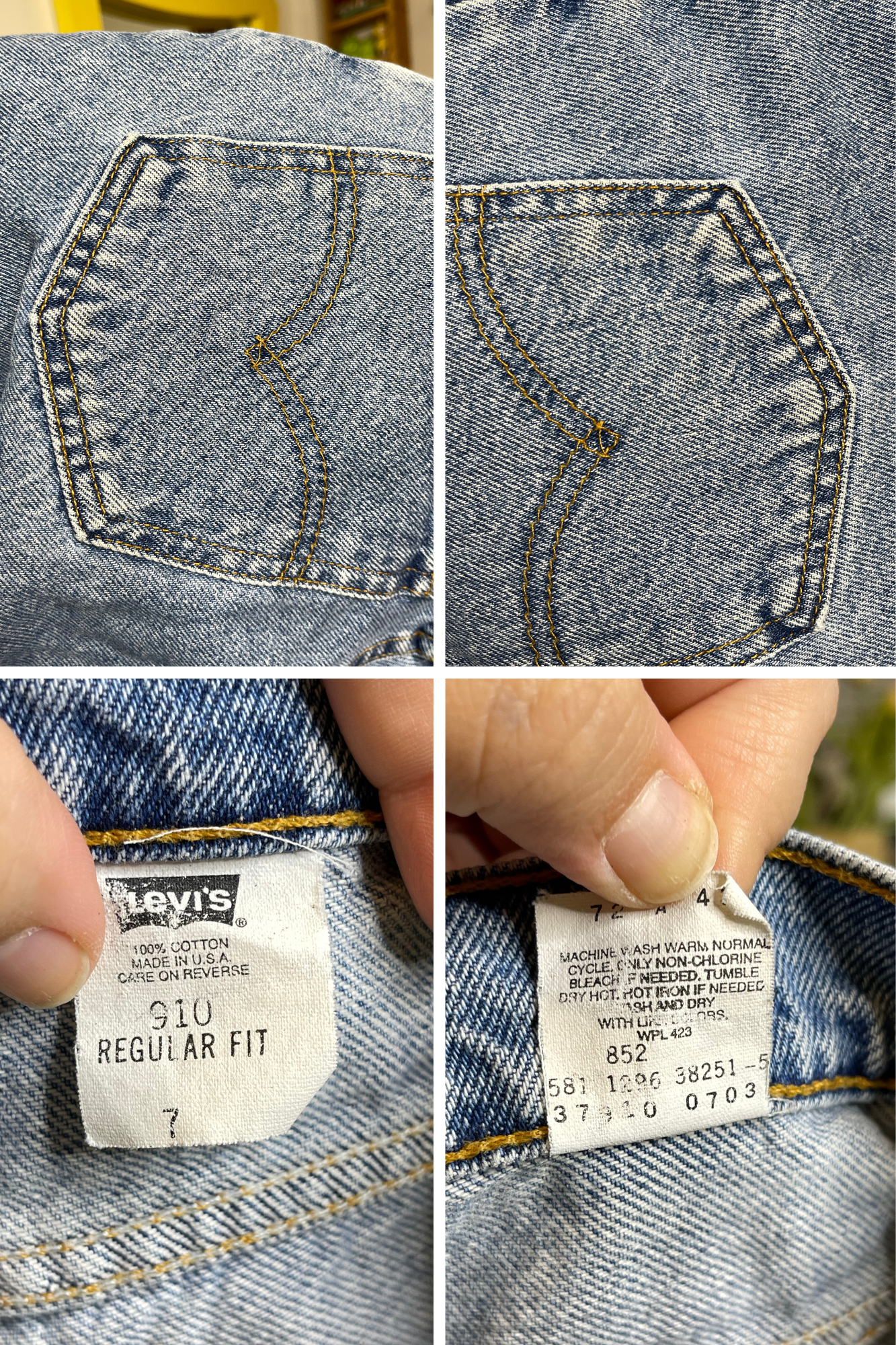 Vintage Levi's 910 High Waisted Distressed Cut Off Denim Shorts Sz 7 28in