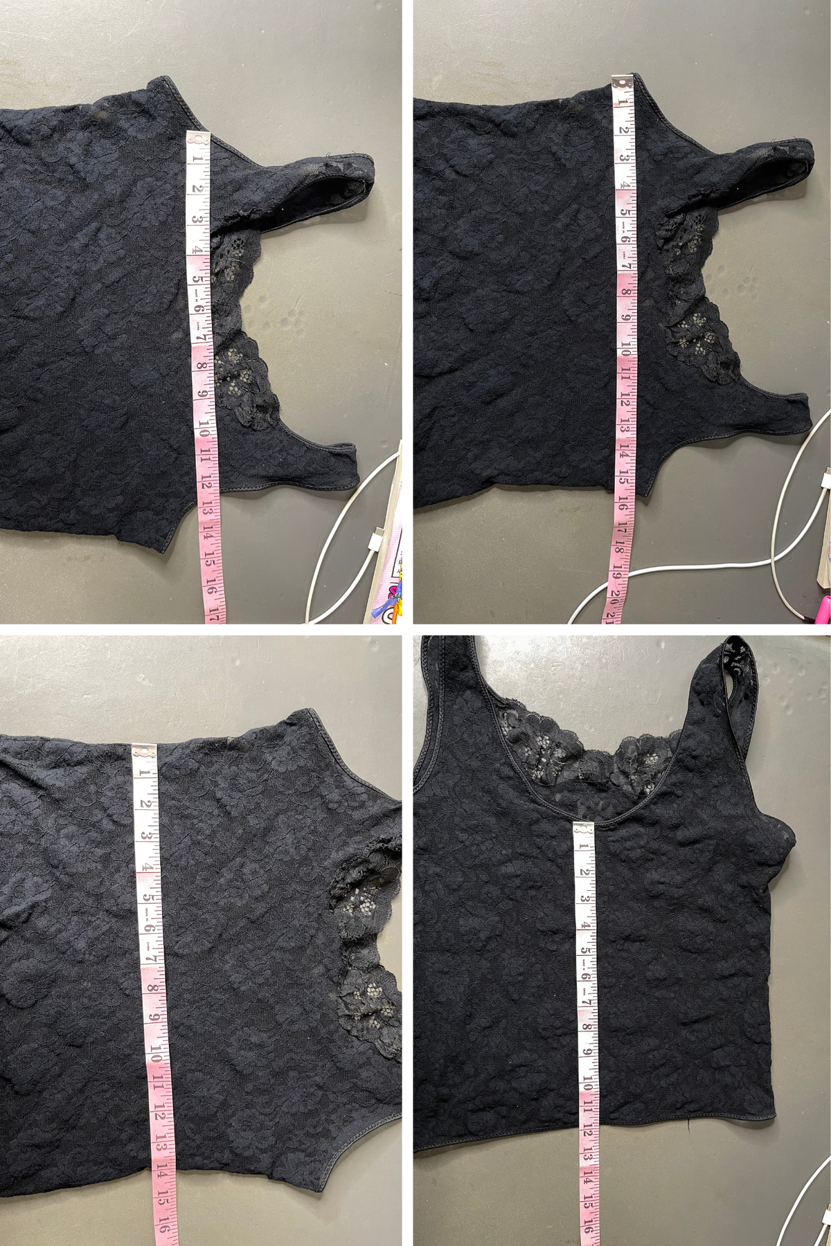 Vintage Sexy Black Fully Lace Lingerie Top Sz L