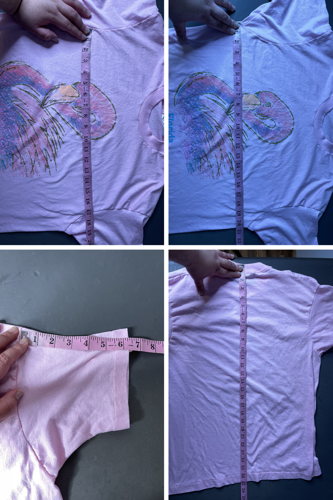 Vintage 90s Pink Florida Flamingo Tee Sz L