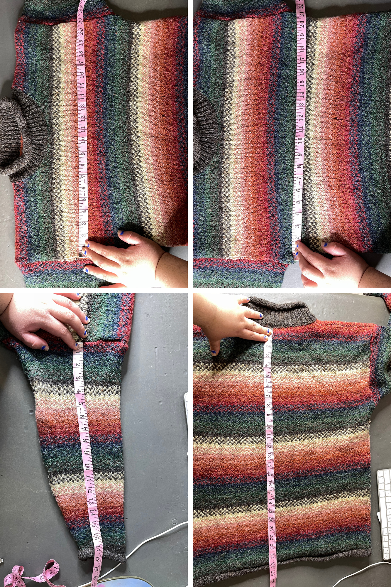 Vintage 90s Fall Ombre Knit Sweater Sz M