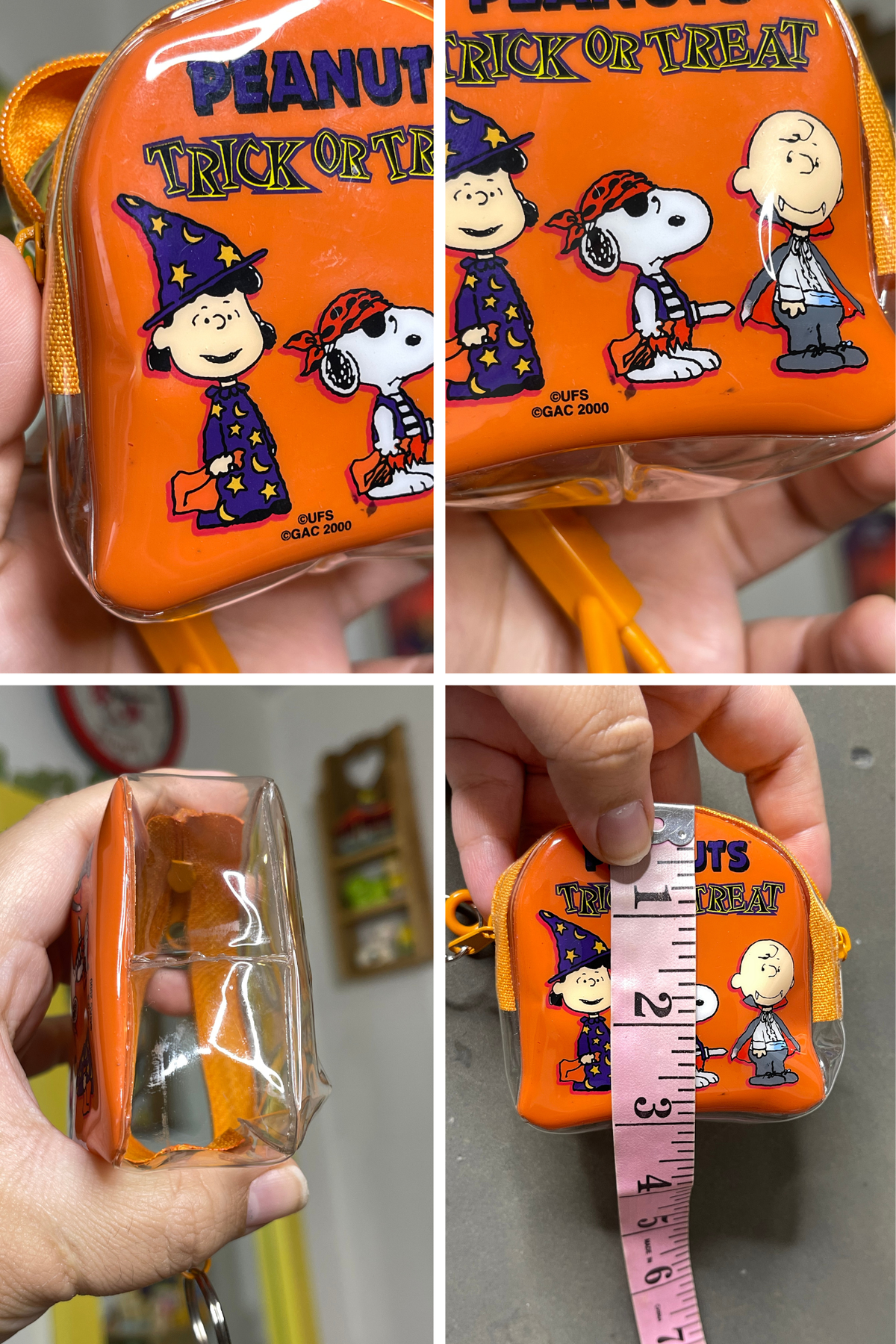 Vintage 2000s Peanuts Trick Or Treat Halloween Keychain Pouch