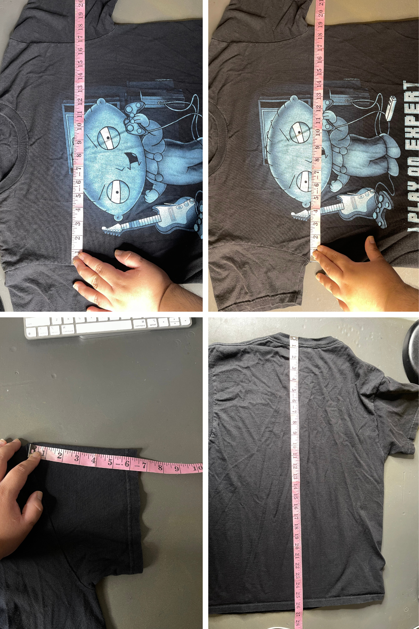 2000s "I Play On Expert" Stewie Griffin Graphic Tee Sz M