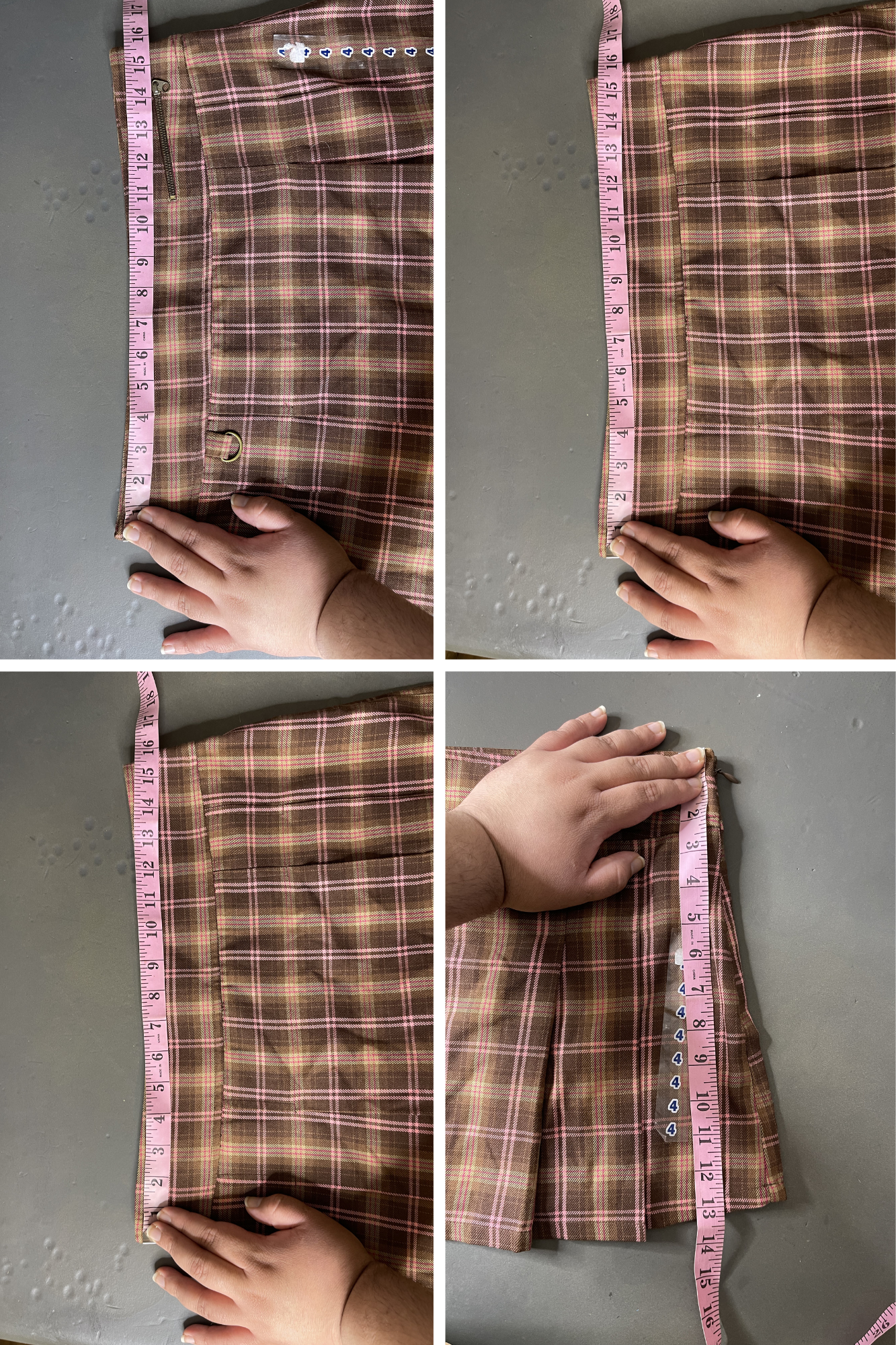 2000s Brown & Pink Plaid Pleated Mini skirt Sz 4