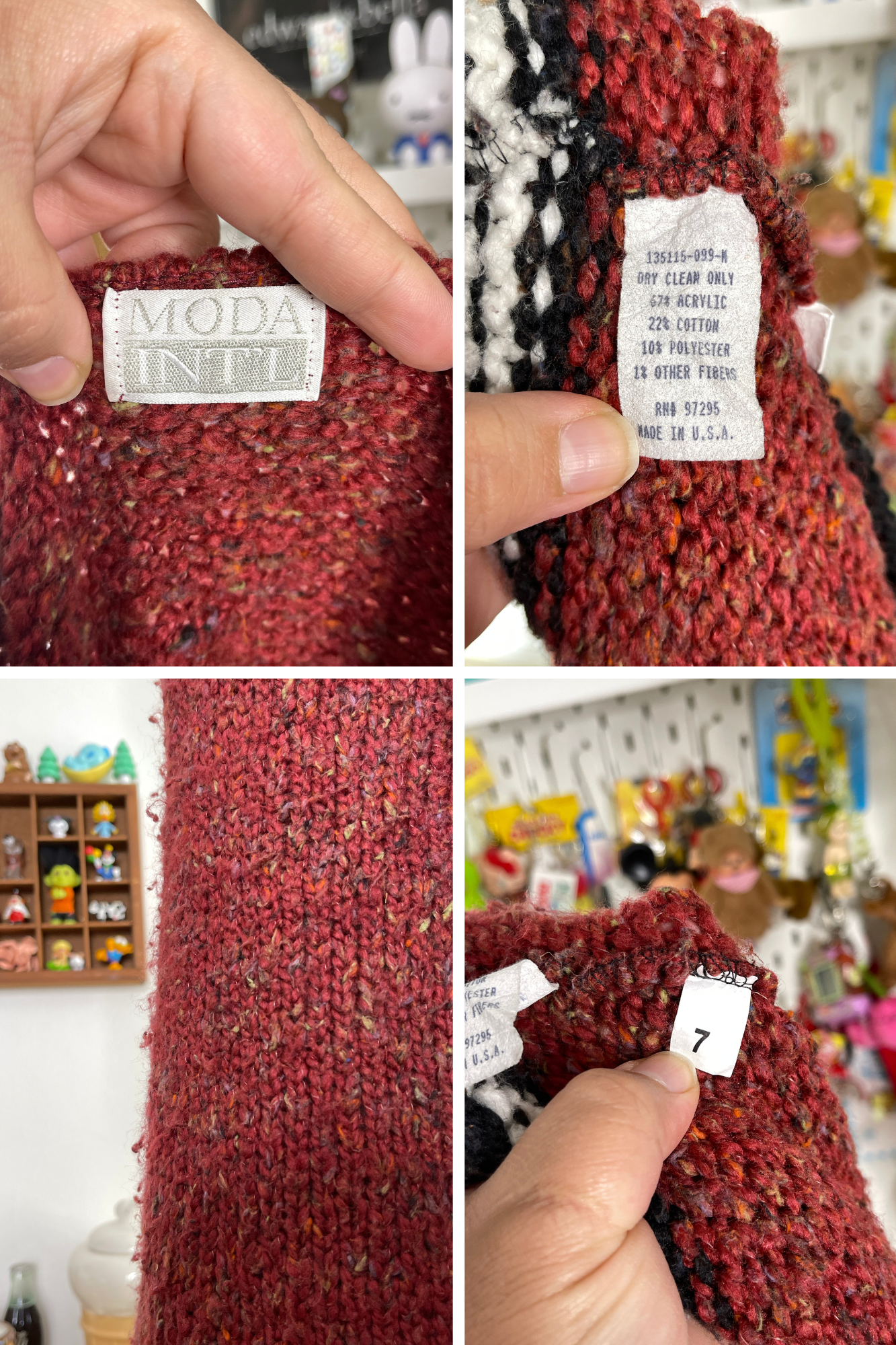 Vintage 90s Chunky Multi Color Striped Knit Oversized Sweater Sz M/L