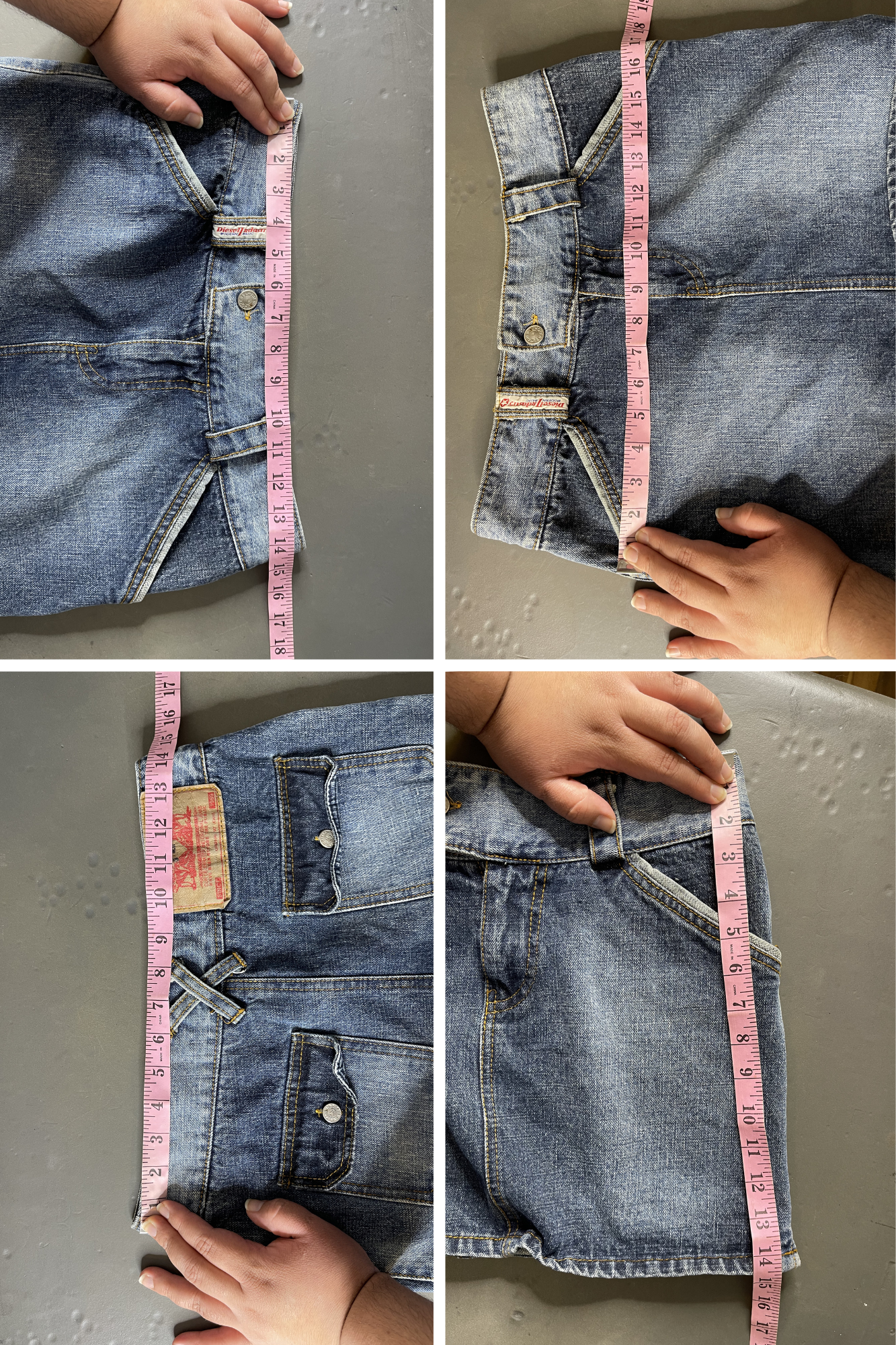 2000s Diesel 2 Tone Denim Mini Skirt Sz M