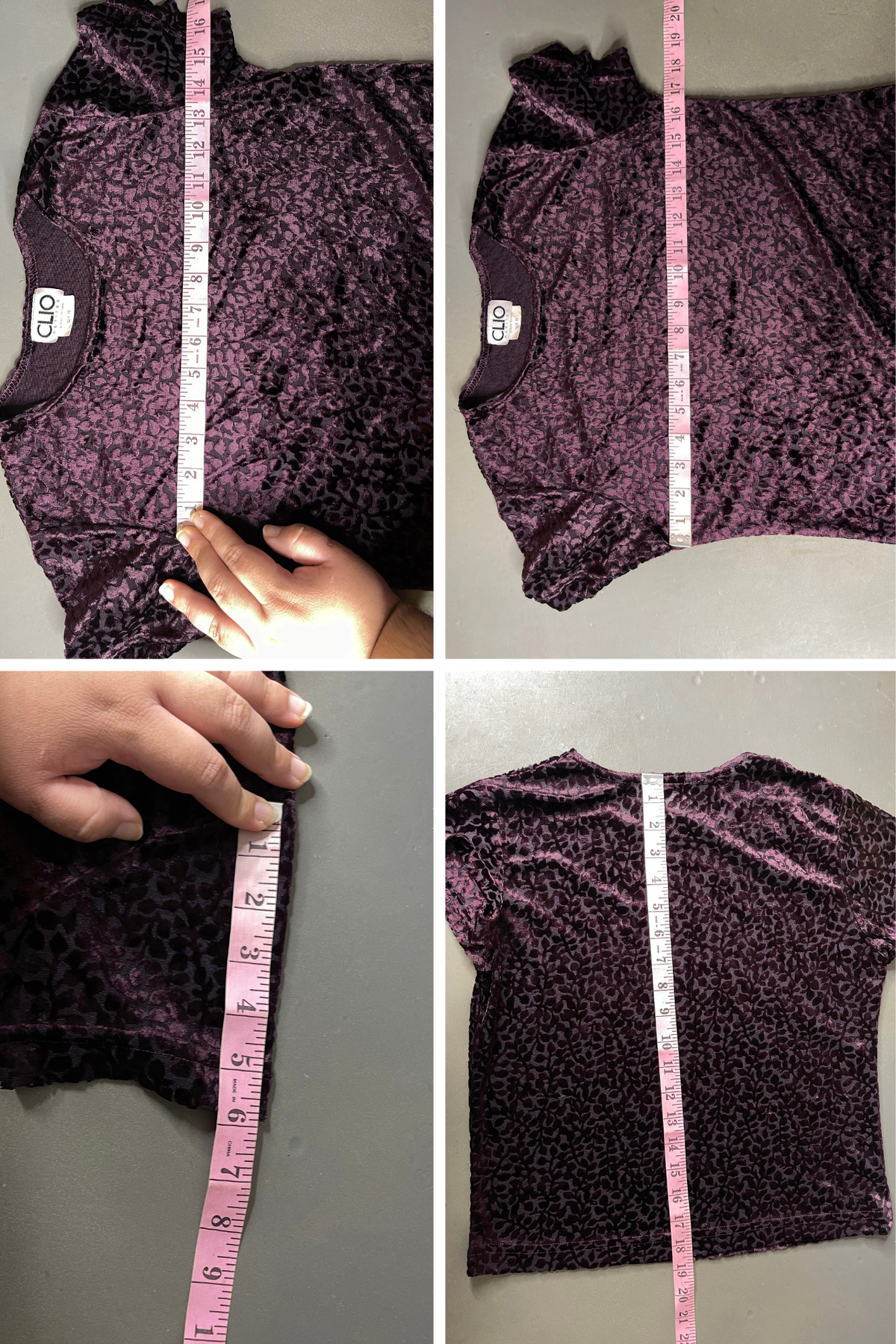Vintage 90s Dark Purple Sheer Mesh Velvet Top Sz S/P