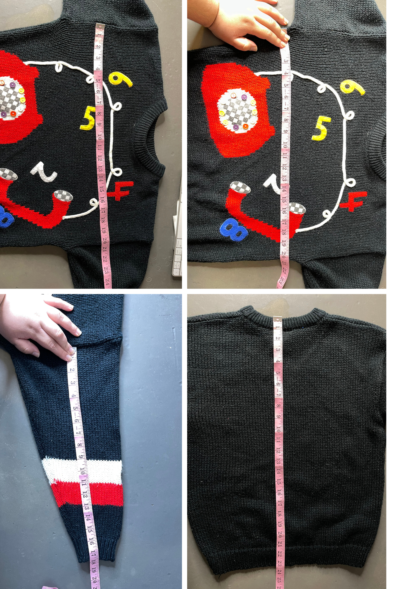 Vintage Funky Telephone Knit Sweater Sz M/L