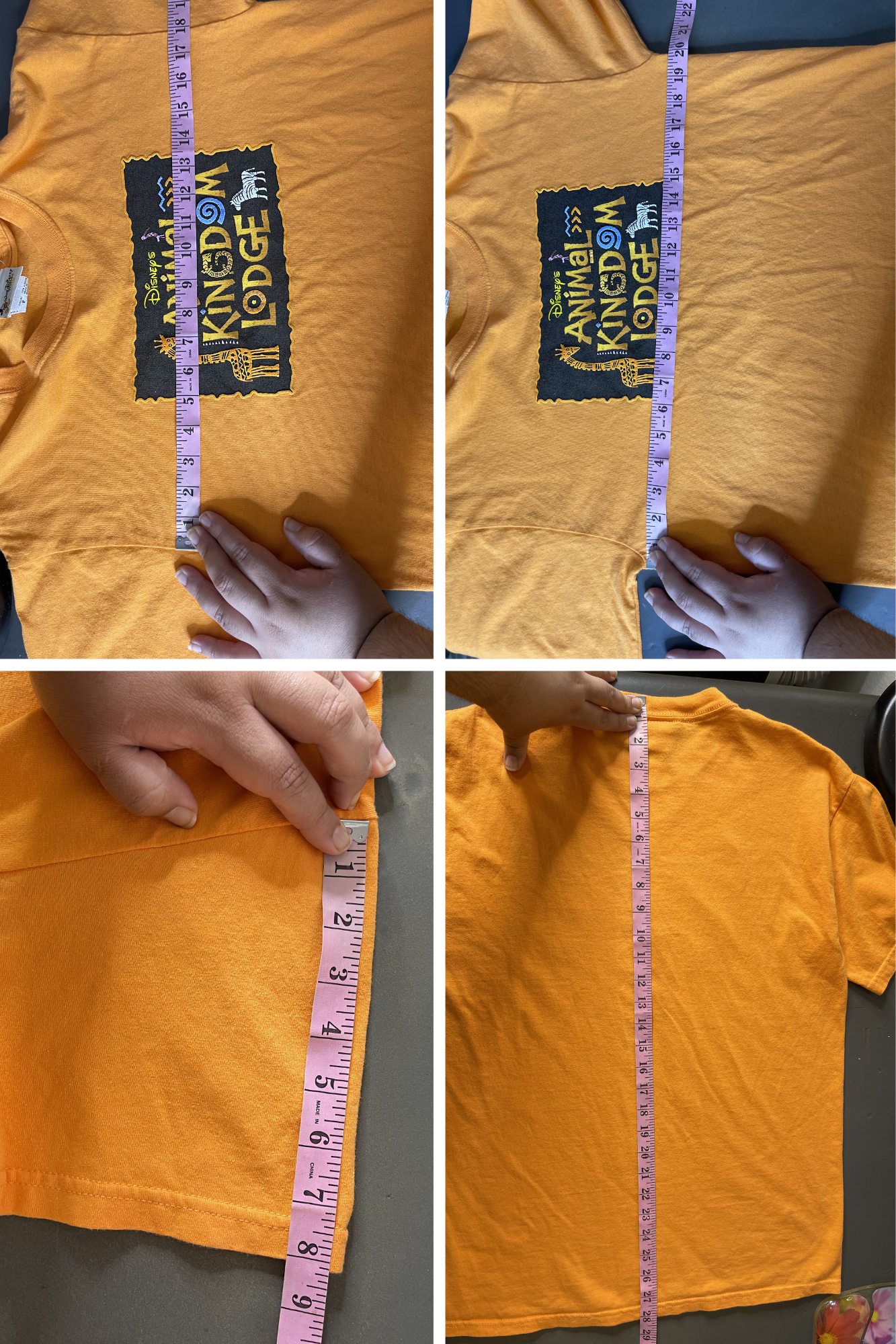 Vintage Orange Animal Kingdom Graphic Tee Sz M