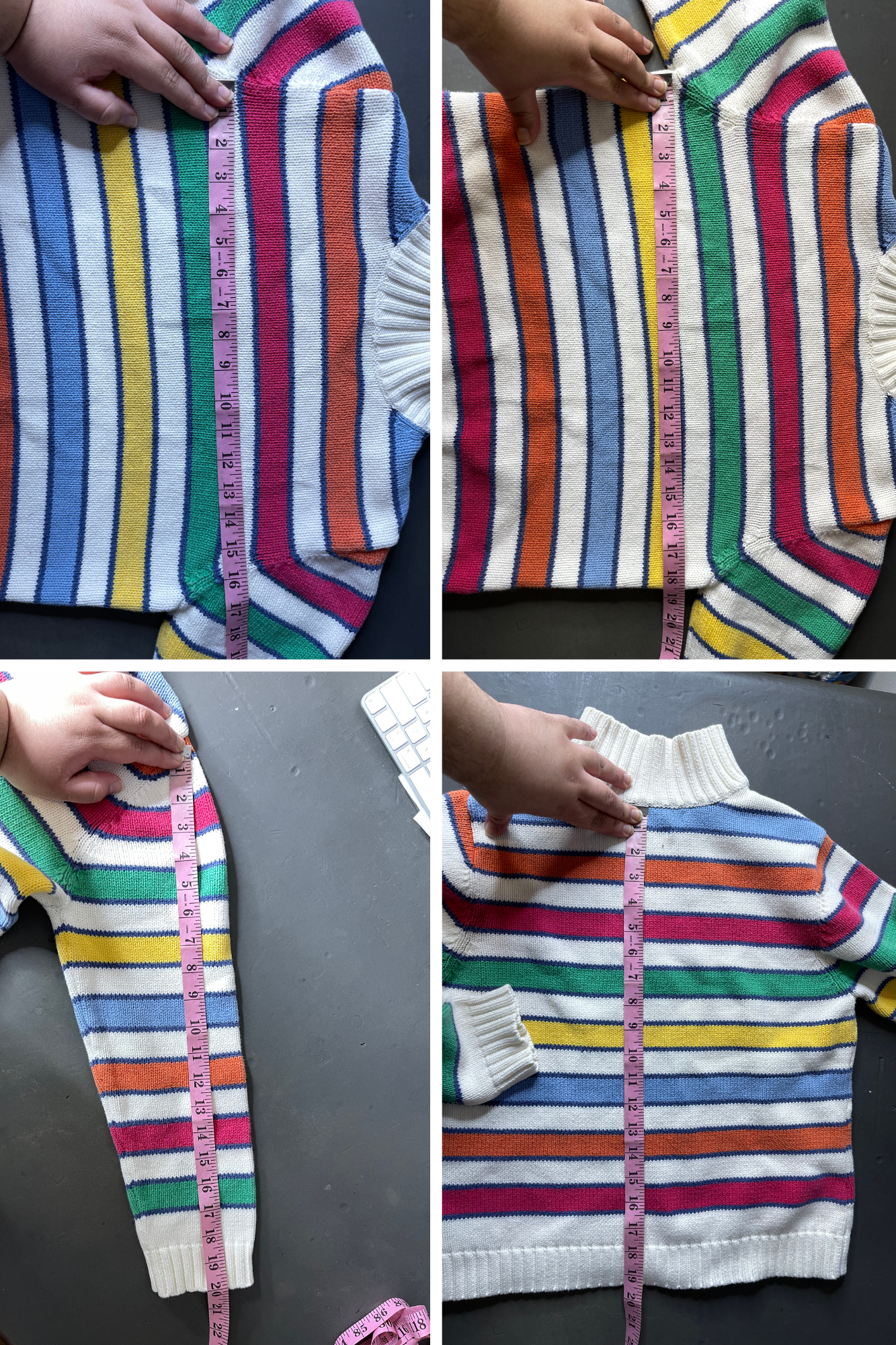 2000s Rainbow Striped Mock Neck Sweater Sz M/L