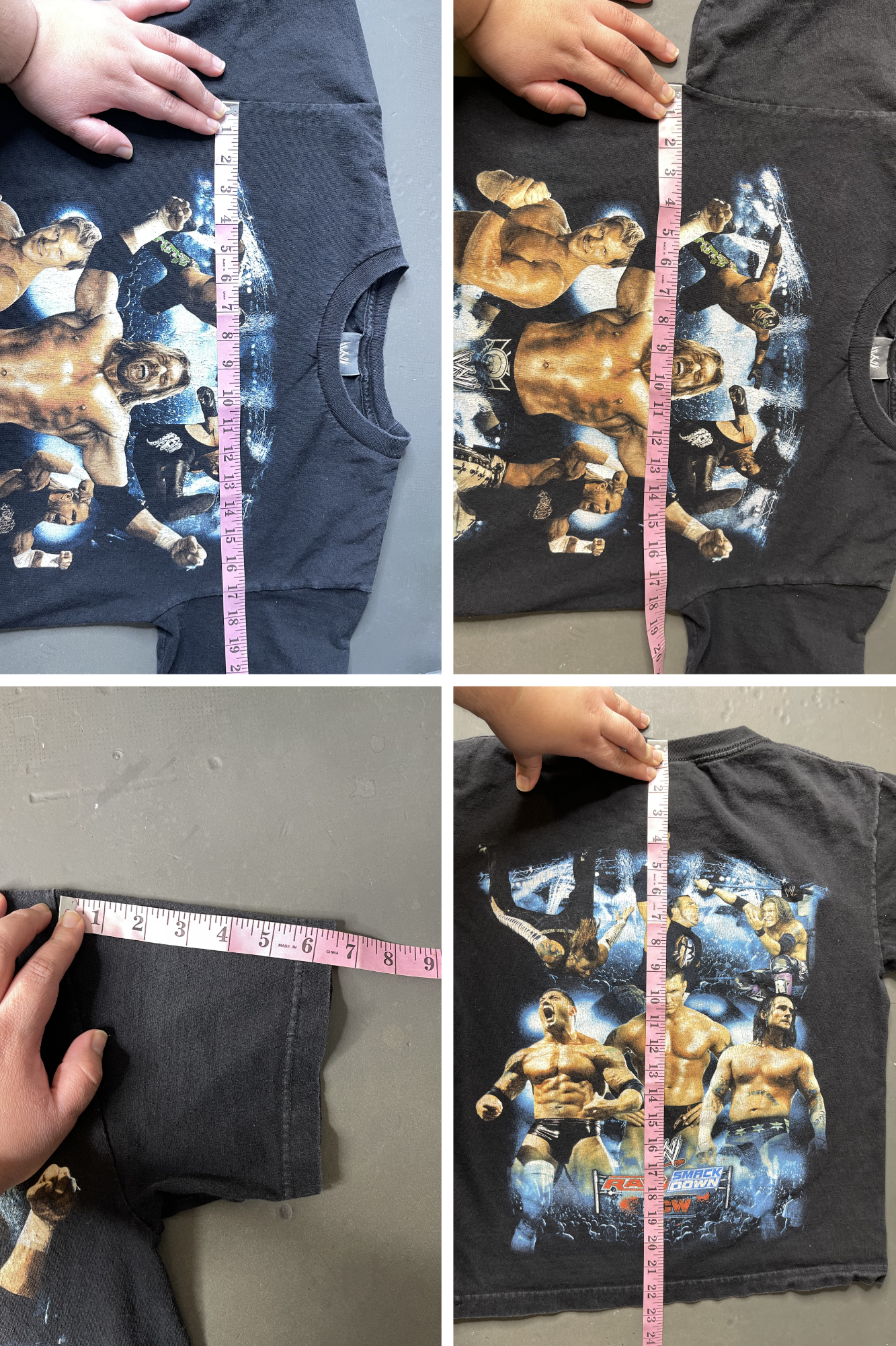 2007 WWE ECW Raw Smackdown Kids Graphic Tee Sz L