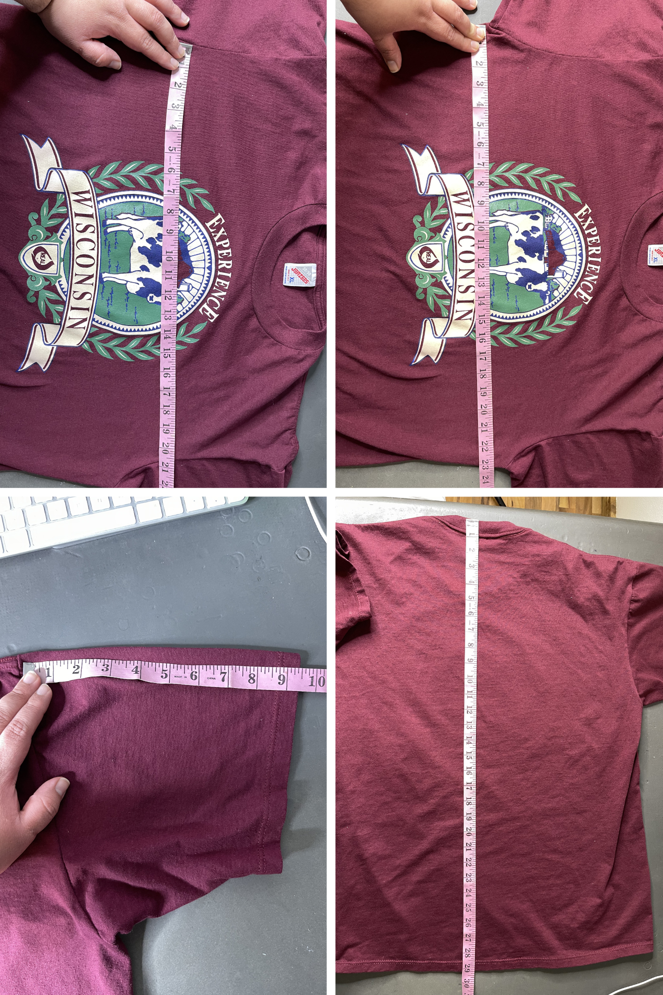 Vintage 90s Experience Wisconsin Cow Graphic Tee Sz XL