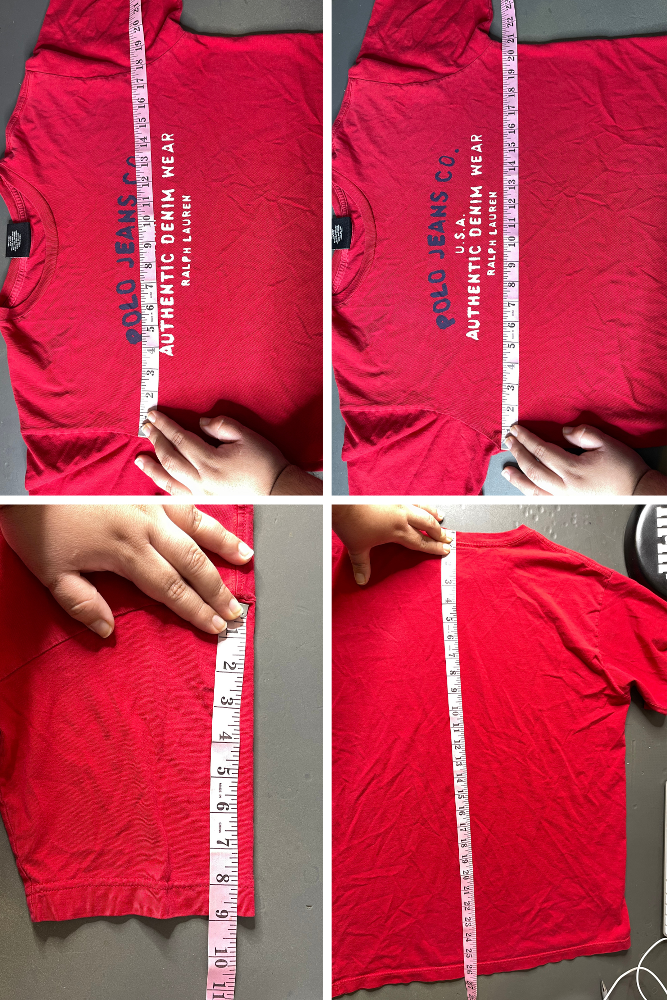 Vintage Red Polo Jeans Co. Graphic Tee Sz L