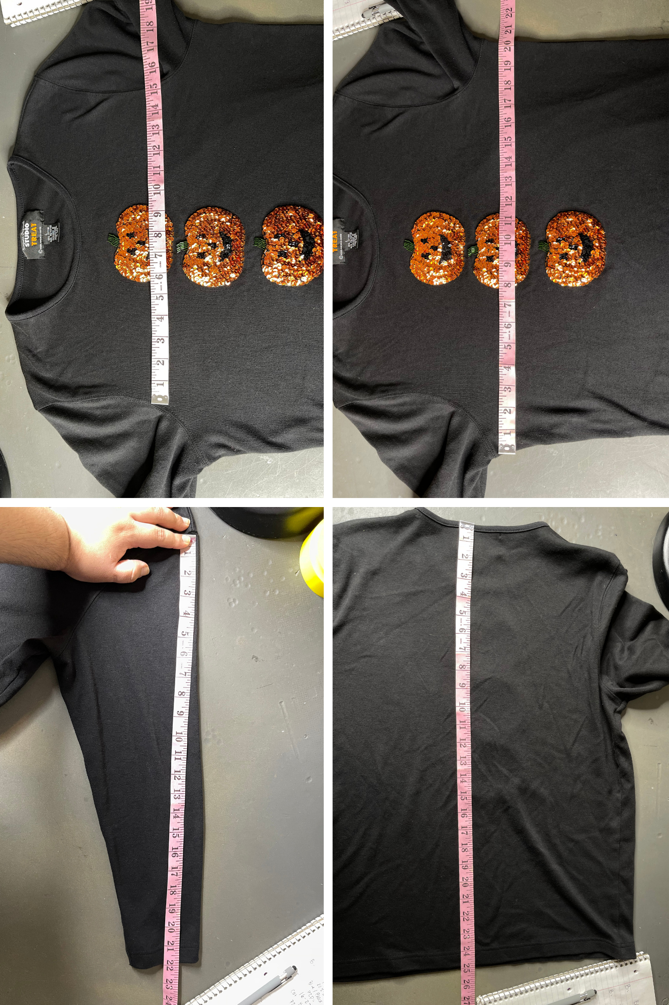 2000s Halloween Sequin Pumpkin Long Sleeve Sz L /XL