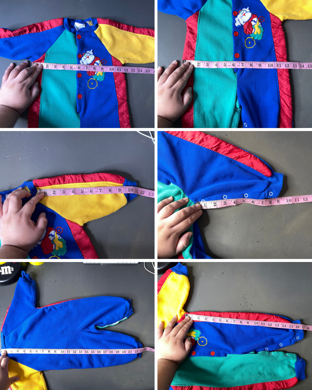 Vintage Colorful Multi-Color Patchwork Dog Baby / Toddler Onesie