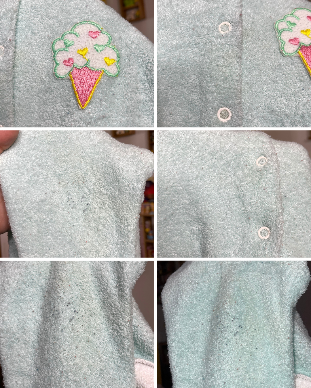 Vintage Pastel Ice Cream Terrycloth Onesie Sz 2B