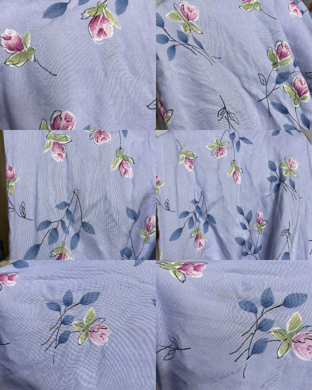 2000s Lilac Tulip Flower Print Fairy Maxi Length Dress Sz S/M