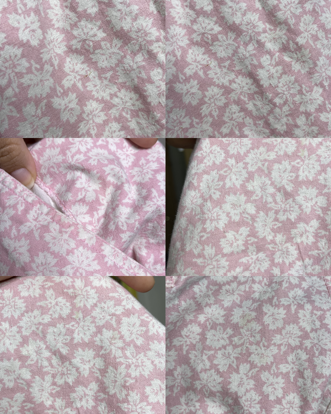 Vintage Baby Pink Flower Print Overalls Sz L
