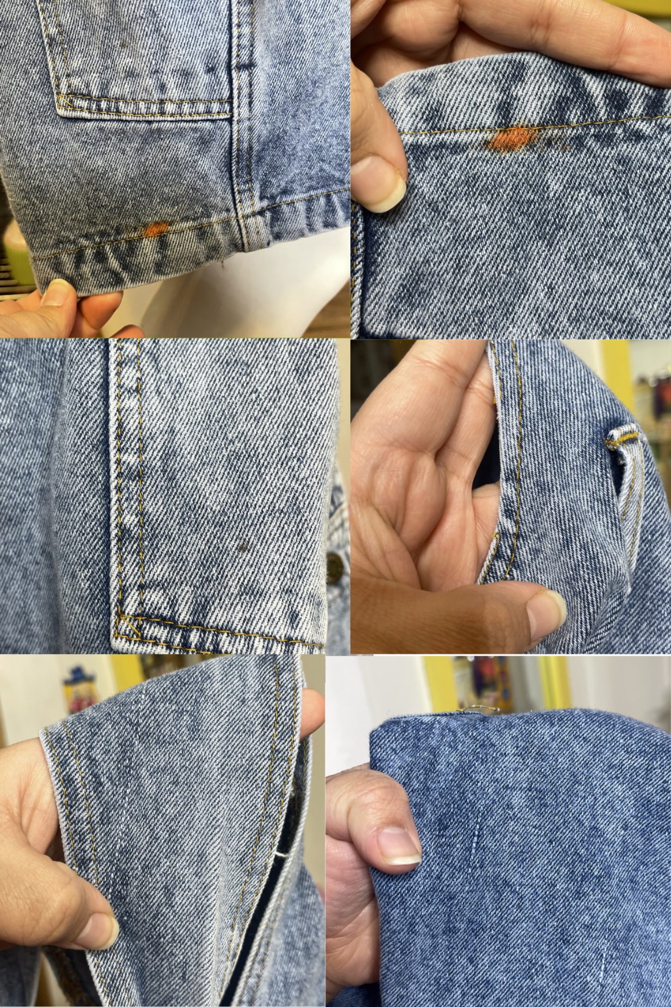 Vintage 80s 90s Acid wash Denim Short Overalls Sz M